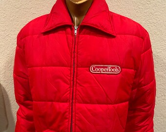 Vintage 70s Cap N Jac Cooper Tools Red Quilted Work Puffer Vintage 70s Cap N Jac Cooper Tools Red Quilted Work Puffer