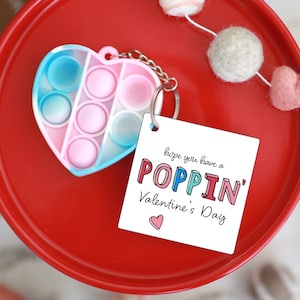 Carte Pop It imprimable pour la Saint-Valentin, à personnaliser, ajoutez votre nom, étiquette cadeau pour la Saint-Valentin, téléchargement immédiat