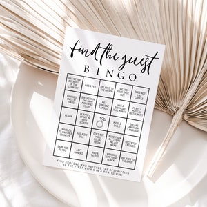 Find the Guest Bingo Game, Printable and Editable Template, Bridal Shower Icebreaker Activity, Instant Download