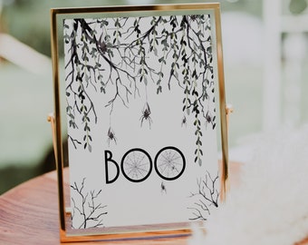 Printable Boo Sign for A Little Boo is Almost Due Baby Shower, Boo Decoration for Fall Halloween Themed Shower, Spooky Instant Download