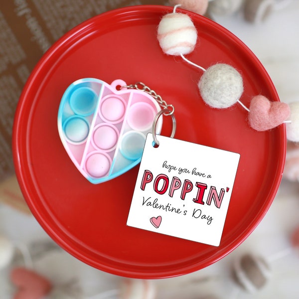 Printable Pop It Valentine Card, Pink and Red Valentine’s Day Gift Tag, Instant Download