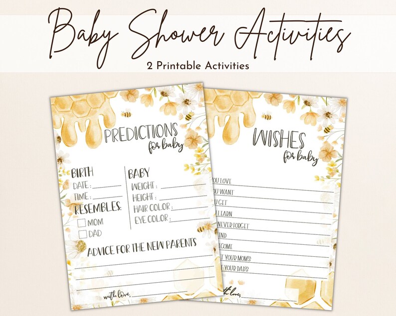 Printable Baby Shower Activities for Mama to Bee Baby Shower, Gender