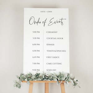 Editable Wedding Order of Events Timeline Sign, Wedding Day Itinerary ...