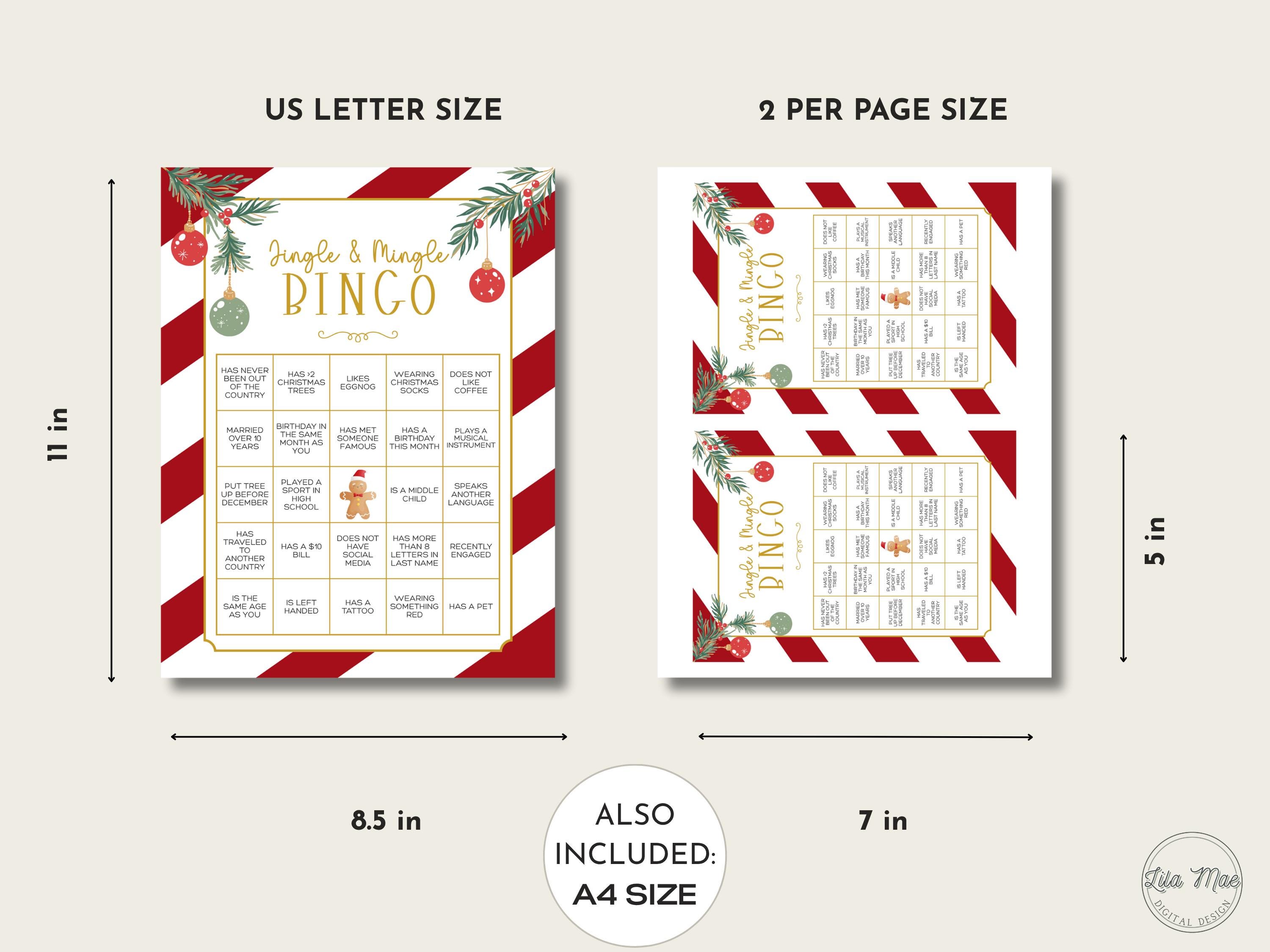 Find the Guest Bingo Game, Printable Christmas Party Icebreaker, Jingle ...