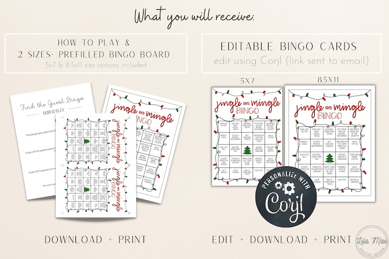Find the Guest Bingo Game, Editable Christmas Party Icebreaker, Jingle ...