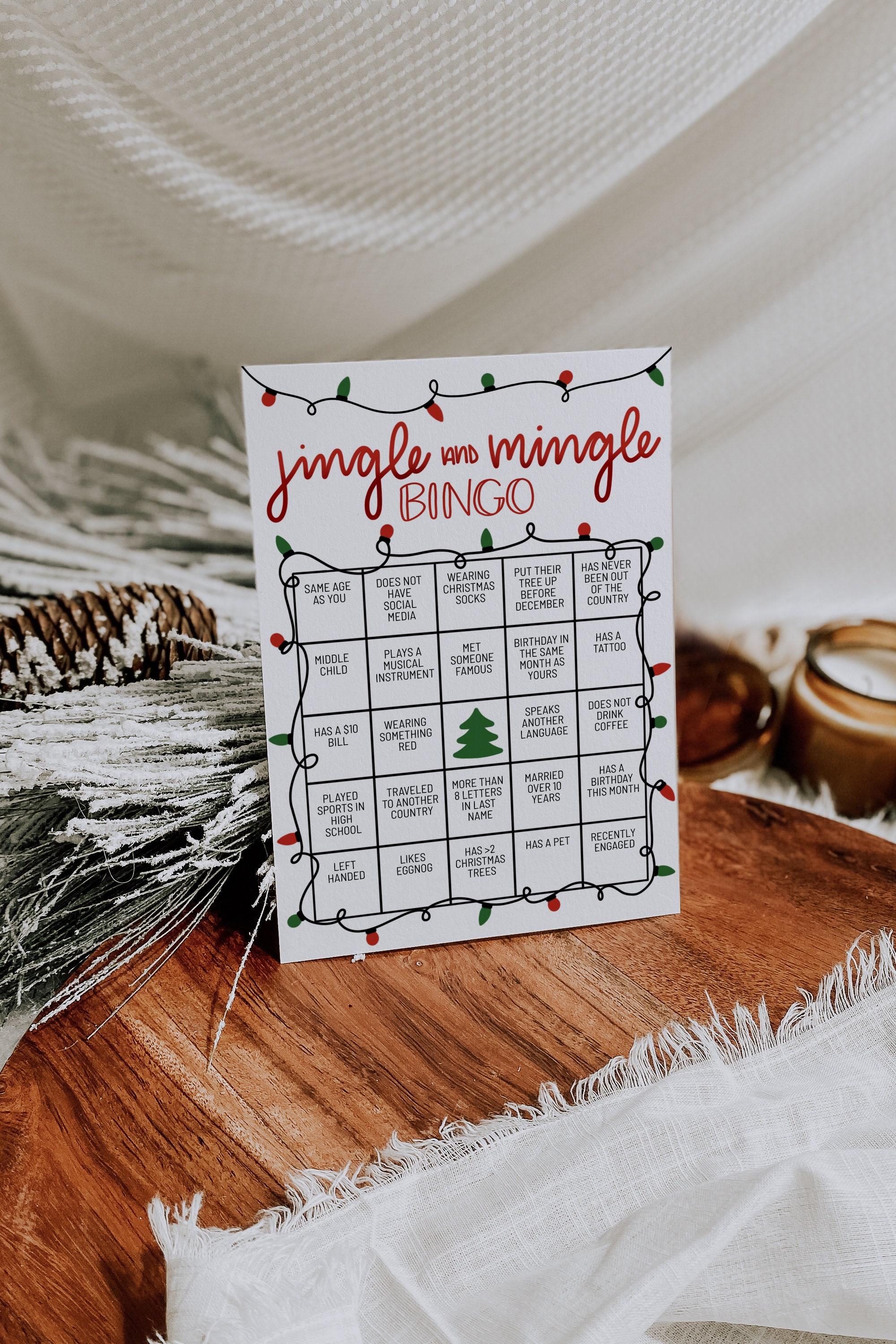 Find the Guest Bingo Game, Editable Christmas Party Icebreaker, Jingle ...
