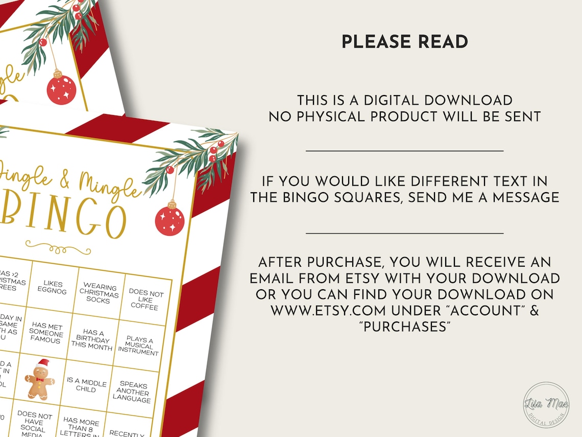 Find the Guest Bingo Game, Printable Christmas Party Icebreaker, Jingle ...