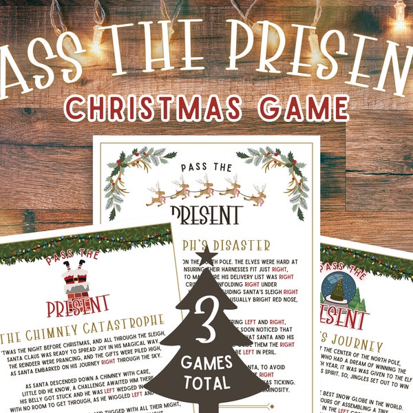 Christmas Left Right Game Bundle, Pass the Present Printable Party Activity for Adults or Kids, Gift Exchange Game, Instant Download