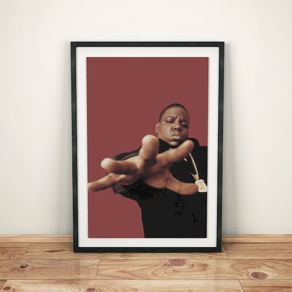 The Notorious B.I.G Wandkunst | Biggie Smalls Wiedergeboren Poster | Hip-Hop-Druck | Digitale Datei