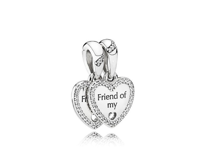 Authentic Hearts of Friendship Dangle Charm S925 Ale with Pop Up Box - 792147CZ