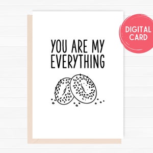 Funny Love You card, Printable Anniversary Card, You Are My Everything, Card For Her, Card For Him, Instant Download Love You Card PDF 5x7