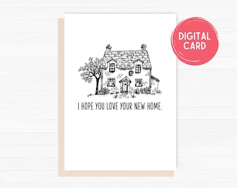 Love Your New Home Card, Felicitaciones por su nuevo hogar, First Home, Tarjeta de mudanza, Tarjeta de bienvenida, Descarga instantánea, Digital, PDF, JPEG