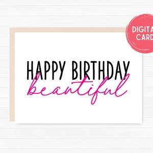 Cartão de aniversário para namorada, cartão de aniversário para esposa, cartão de feliz aniversário para ela, lindo cartão, download instantâneo, cartão digital, PDF, JPEG
