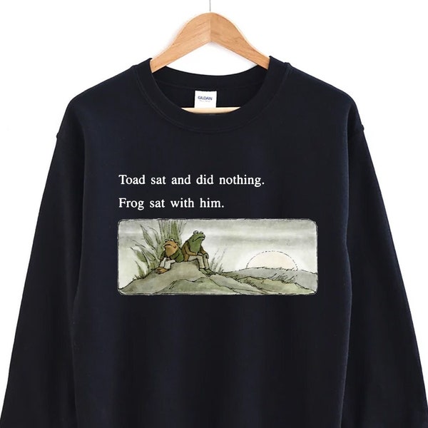 Frog And Toad Sweatshirt, meme Cottagecore Aesthetic, Gift for friend, Vintage Classic Book Unisex Sweatshirt