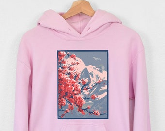 Cherry Blossom hoodie, Japanese Sakura Blossom sweathshirt hoodie, Aesthetic hoodie, Aesthetic Clothing, Kawaii, Flowers Anime Unisex hoodie