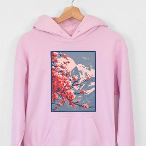 Cherry Blossom hoodie, Japanese Sakura Blossom sweathshirt hoodie, Aesthetic hoodie, Aesthetic Clothing, Kawaii, Flowers Anime Unisex hoodie