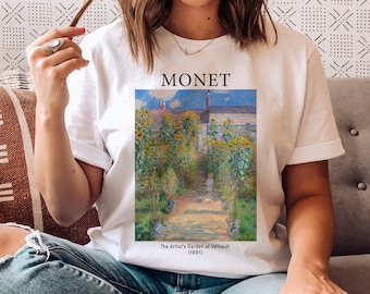 ヴェトゥイユの画家の庭（1881）Tシャツ クロード・モネ アート - アート愛好家 - 絵画 - 画家 - 美学