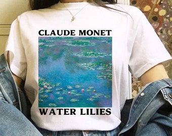 Water Lilies - Claude Monet - T-Shirt - Graphic Shirt,Unisex Shirt,Aesthetic clothing,Aesthetic,Artist,Artwork,Painting,Art