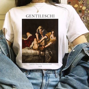 Giuditta che uccide Oloferne T shirt, Decapitazione, Artemisia Gentileschi, T shirt storica, Rinascimento, Femme Fatale