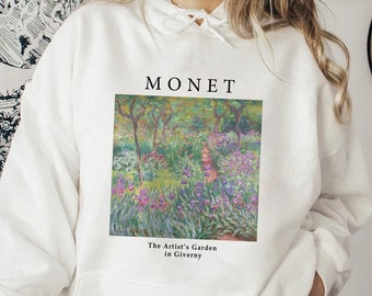 The Artist's Garden in Giverny (1900) Hoodie,  Sweatshirt by Claude Monet - Art T shirt - Art Lover - Aesthetic - Gift - Unisex