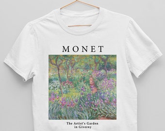 The Artist's Garden in Giverny (1900) Camiseta, Claude Monet, Camiseta de arte, Amante del arte, Regalo estético Unisex