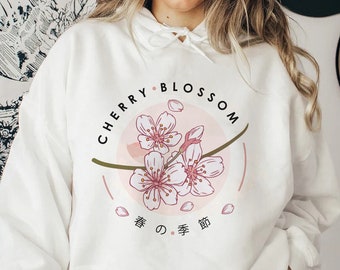 Cherry Blossom hoodie, Japanese Sakura Blossom sweathshirt hoodie, Aesthetic hoodie, Aesthetic Clothing, Kawaii, Flowers Anime Unisex hoodie