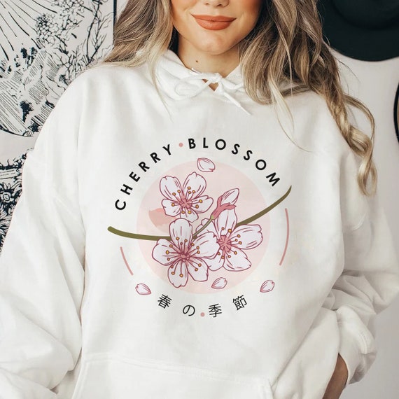 Cherry Blossom hoodie Japanese Sakura Blossom sweathshirt hoodie Aesthetic hoodie Aesthetic Clothing Kawaii Flowers Anime Unisex hoodie