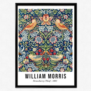 William Morris Print, Strawberry Thief Print, Art Nouveau Poster, Botanical Print, William Morris Poster, Digital Download