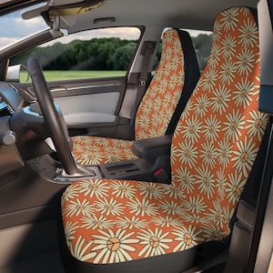 Flower Power Car Seat Covers, Retro Car Seat Covers, Retro Car Accessories, Cottagecore, Hippie Car Seat Covers, Car Accessories For Women