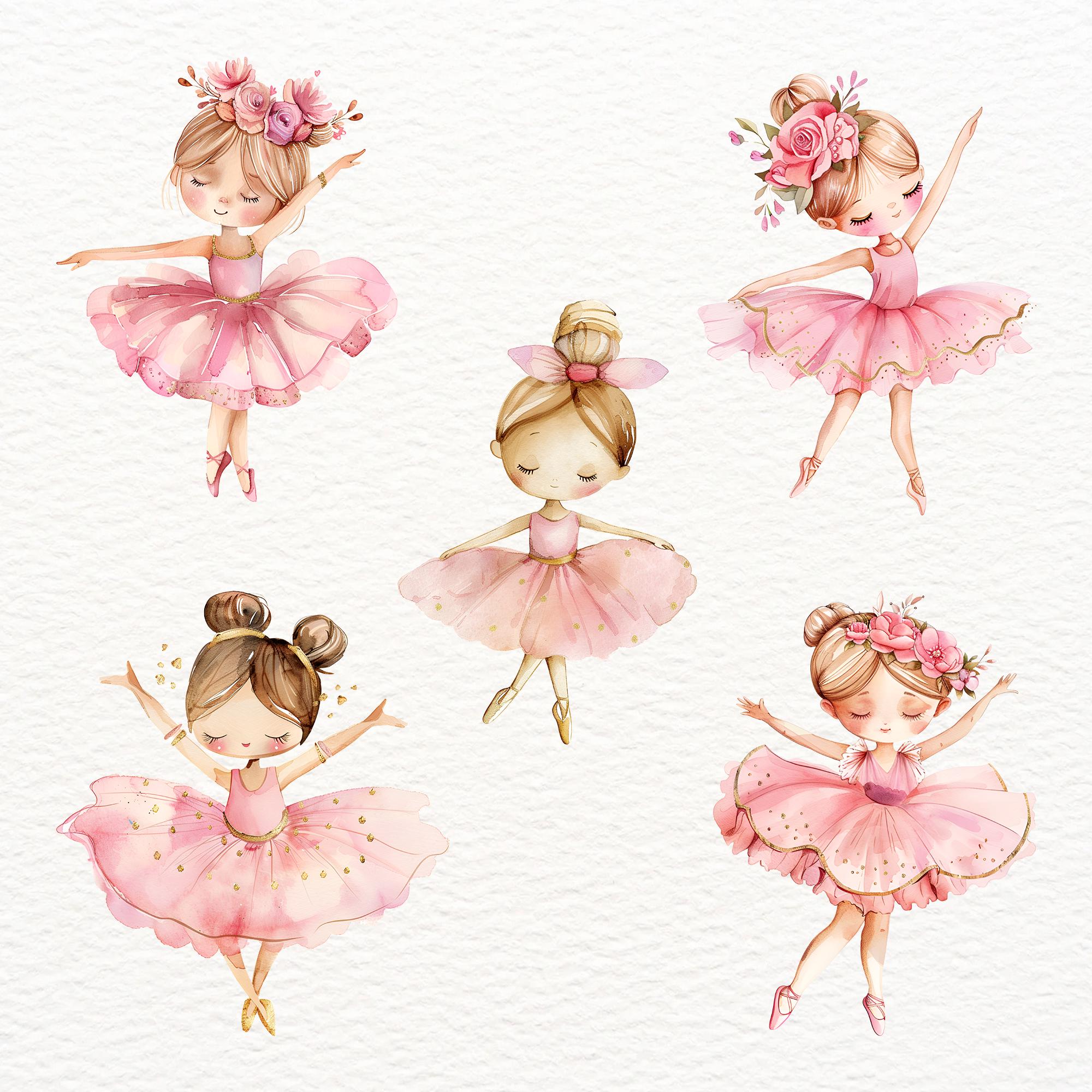 Watercolor Ballerina Clipart: Swan Lake Princess, 38 PNG Images ...