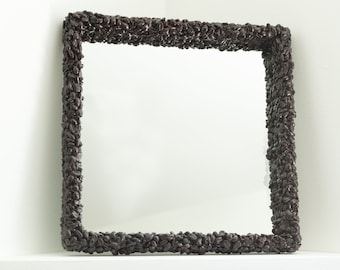 Coffee Beans Mirror, Resin art, Coffee Decor, Mirror, Unique Mirror, Food Art