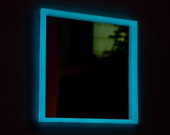 Glow in the dark Mirror, Phosphorescent, Light, Illuminated mirror, Night, Lamp, Glow, Nightlight, Sleep light