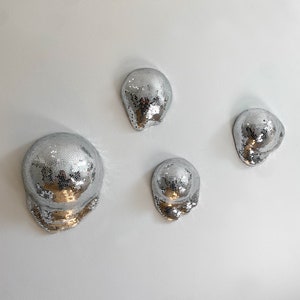 Silver Melted Disco Ball, Melting Disco Ball, Disco Ball