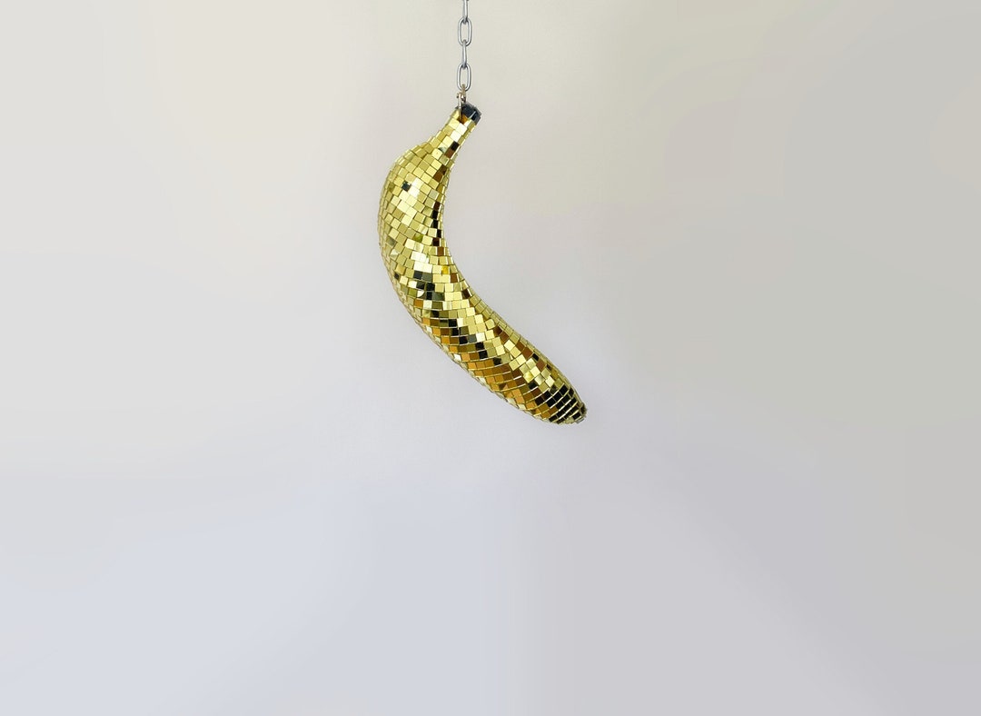 VOSAREA Disco Ball Banana Decor Reflective Fruit Banana Hanging