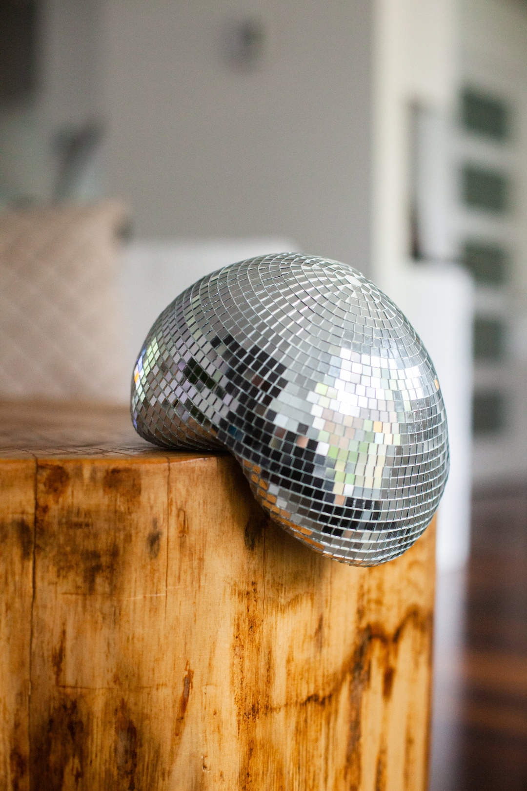 Silver Melted Disco Ball, Melting Disco Ball, Disco Ball, Melted