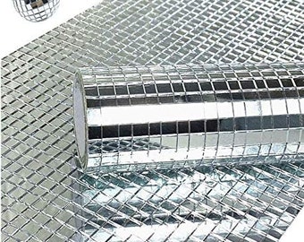 Self-Adhesive Roll Glass Mosaic, Silver Glass Mirror Mosaic, Mini Square Glass Mosaic, Mosaic Mirror Titles, Disco Ball