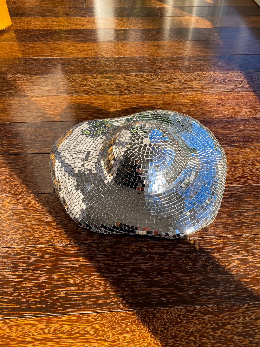 Melting Disco Ball, Melted Disco Ball, Silver Melted Disco Ball