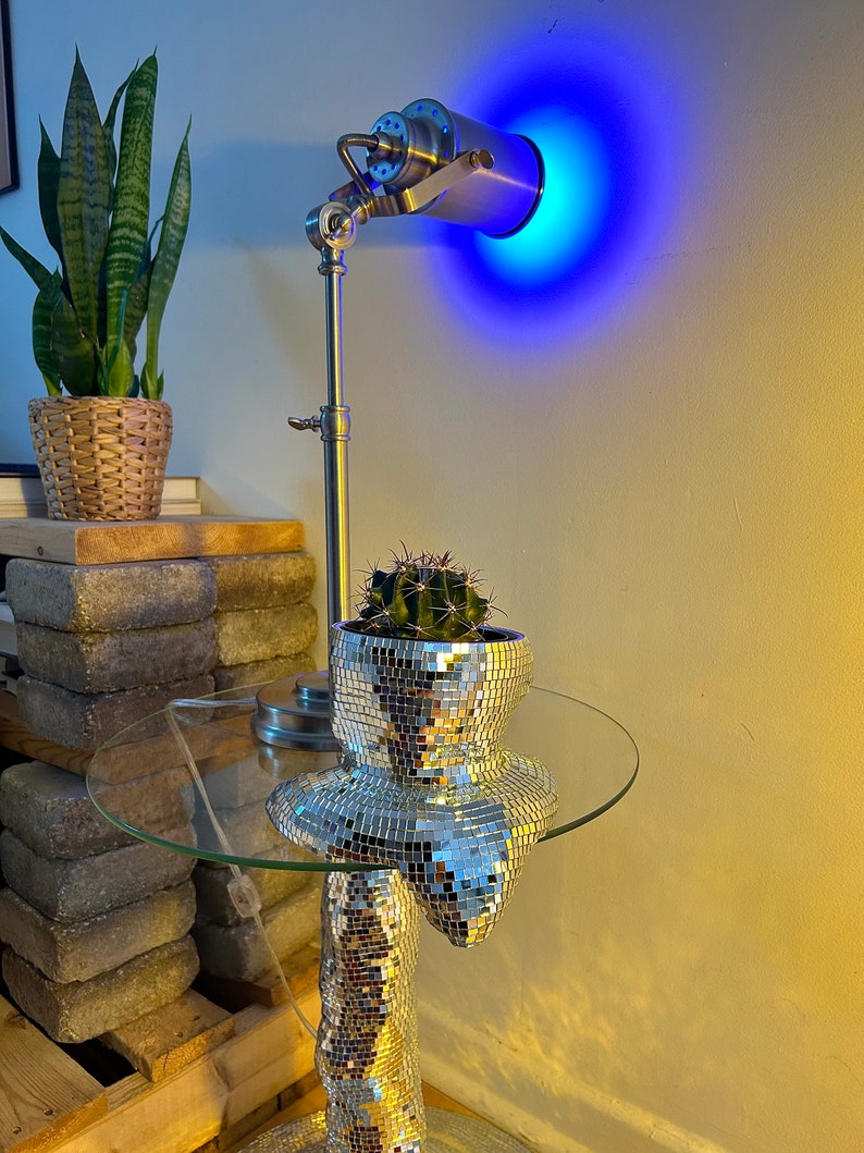 Melting Disco Ball Planter Gold Pot Mirrored Melted Designs Etsy