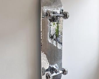 Disco Ball Skate, Home Decor, Mirror Mosaic, Skate Board, Discoball