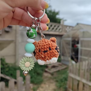Porte-clés Cabochon Chat Noir Et Blanc - Bijou De Sac En Acier - Style Tendance - Neuf Avec étiquettes - Fabriqué En France