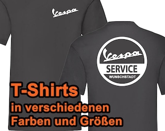 Herren T-Shirt Vespa Roller Scooter personalisiert Wunschtext grau Stadt Shirt verschiedene Farben