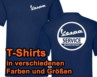 Herren T-Shirt Vespa Roller personalisiert Wunschtext blau Stadt Shirt verschiedene Farben Trendy Shirt