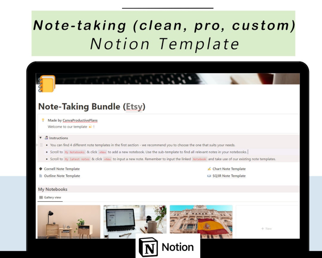 Notion Note-taking Template : Take Note With Productivity With Notion ...