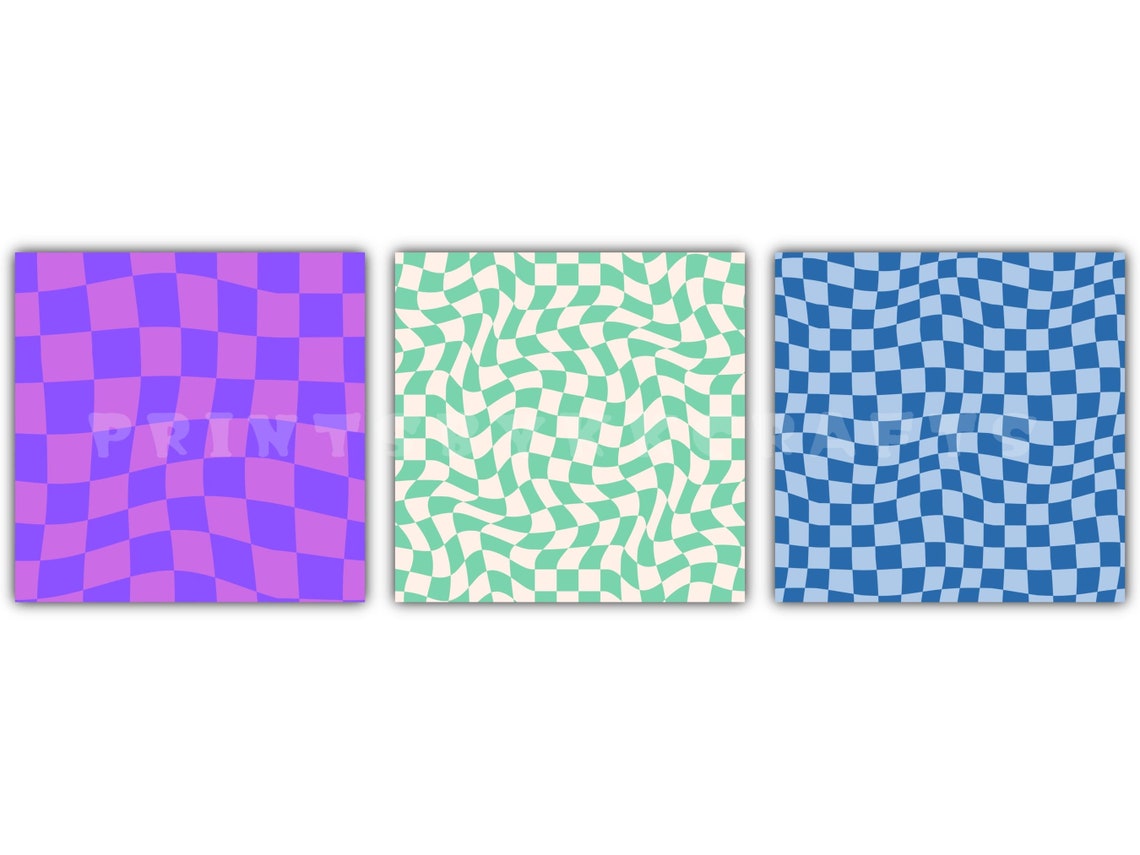 15 Wavy Checkered Seamless Digital Paper, Printable Checker, Instant ...