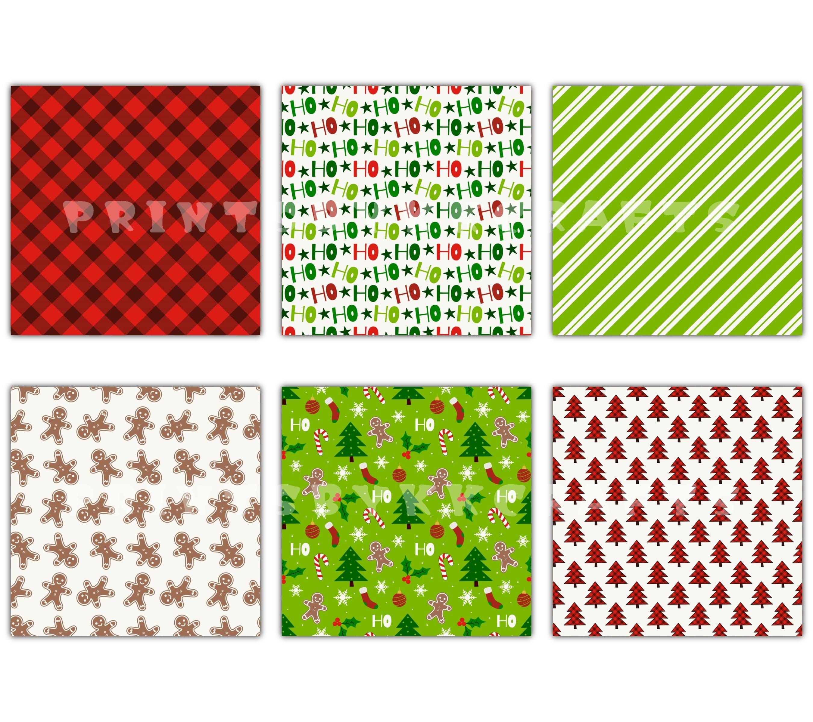 Ginger Bread Candy Cane Pattern, Christmas Seamless Digital Papers ...