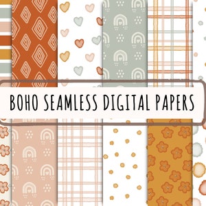 Wzór boho bezszwowy, plik boho bezszwowy, papier cyfrowy boho, tło boho, papier do scrapbookingu boho, wzór tęczy boho, zastosowanie komercyjne