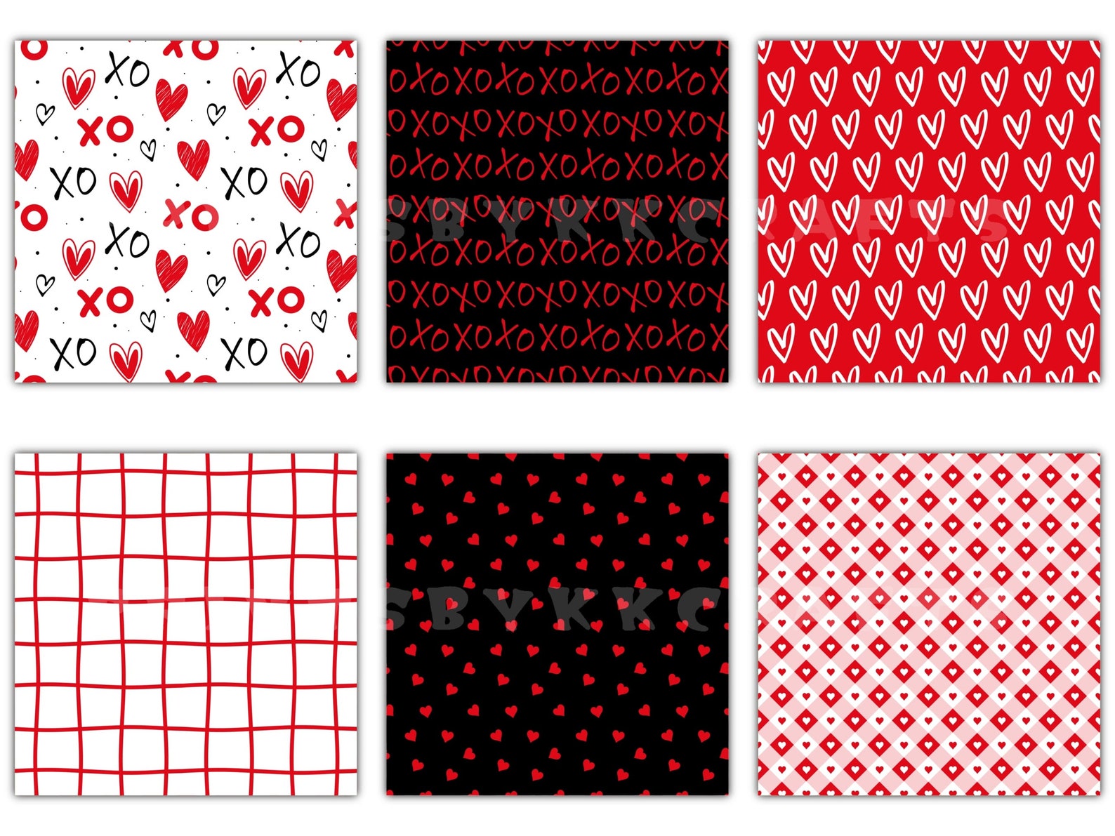 18 Valentines Digital Paper Pack, Seamless Repeat Printable Pattern ...