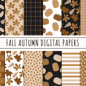 Boho-Kürbis, Herbst Herbst Blatt Textur, Scrapbook Papier, digitale Download-Datei, brauner Hintergrund