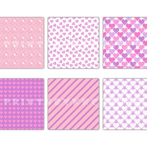 Purple and Pink Valentines Digital Paper, Seamless Repeat Printable ...