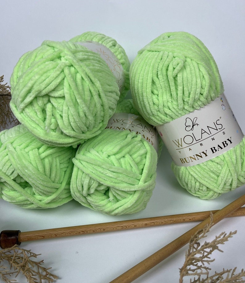 Wolans Bunny Baby 4 Pieces Green Grass Color Chunky Yarn - Etsy